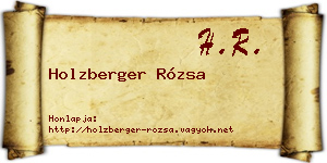 Holzberger Rózsa névjegykártya